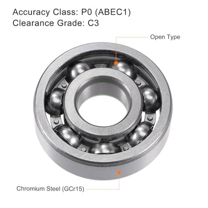 uxcell 6303 Deep Groove Ball Bearings 17x47x14mm Chrome Steel, Open Type - size: 17x47x14mm