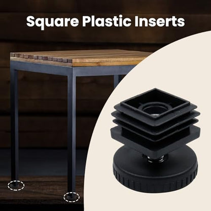 Antrader D40xM8 Adjustable Leveling Feet,30x30mm Square Tube Insert End Cap - color: Black,d40xm8, size: 30x30mm