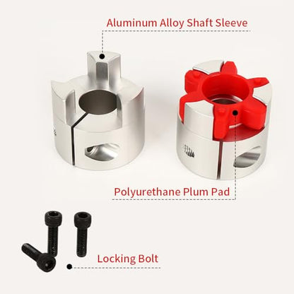 BORDSTRACT 11mm to 12.7mm Plum Flexible Shaft Coupling, Diameter 35mm Length 50mm Aluminium Motor Connector Flexible Spider Coupler for 3D Printer CNC Machine Servo Stepped Motor