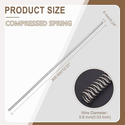 Compression Spring 0.8x6x305mm, 304 SS Long Extension Spring - size: 0.8mm x 6mm x 305mm