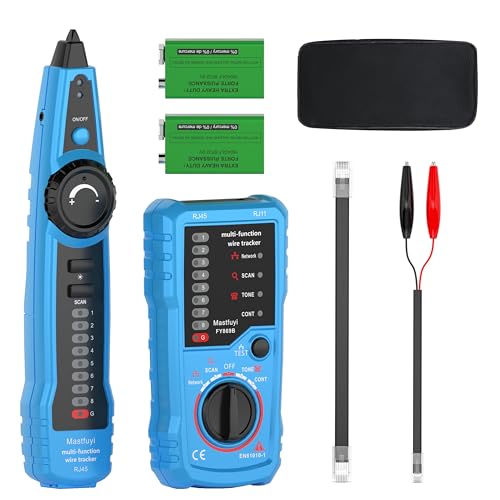 Network Cable Tester, POE RJ11 RJ45 Cable Tracer - color: Bule-Green