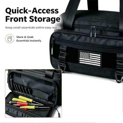16" Tactical Tool Bag, 800D Oxford, MOLLE, Black - color: Black
