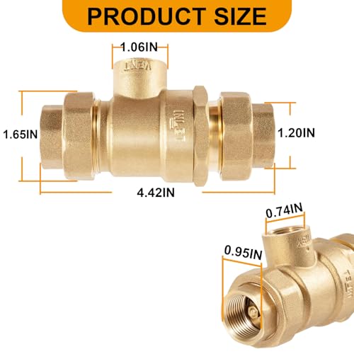 Replace for 9D-M2 3/4" Dual Check Valve Backflow Preventer with Intermediate Atmospheric Vent, Female Union Inlet and Outlet Connections