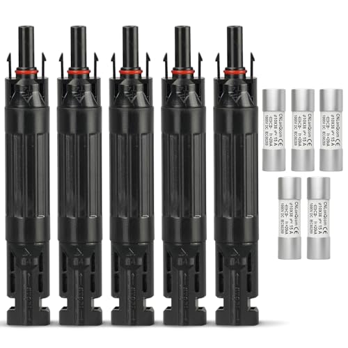 CNLonQ 15A Solar Fuse Holder Inline IP67 Waterproof Outdoor with 10x38mm Fuse for Solar Panel and Solar Controller DC1000V 5pcs - size: 15A 5Pcs