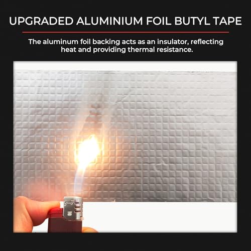 Butyl Waterproof Tape 2" W X 32.8' L Aluminum Foil Tape with Butyl Rubber Adhesive for Window Caulking, Boat Sealing, Roof Patching, Silver - size: 2" W X 32.8' L