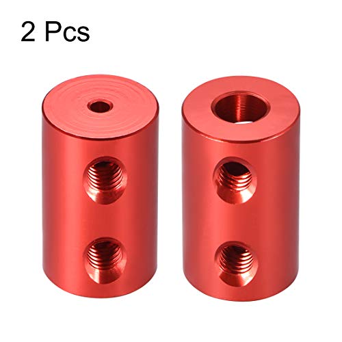 uxcell 2mm to 5mm Bore Rigid Coupling Set Screw L20XD12 Aluminum Alloy,Shaft Coupler Connector for RC Airplane Boat, Motor Accessories,Red,2pcs - size: 2mm to 5mm