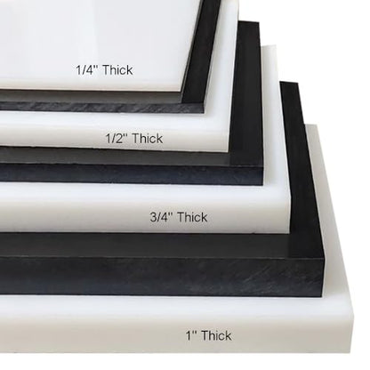 High-Density Polyethylene (HDPE) Plastic Block 1" Thick - 4" x 12" HDPE Plastic Sheet for Machining,Home Improvements,DIY Projects(Black 1 PCS) - color: Black, size: 1" x 4" x 12"