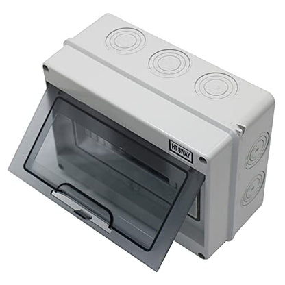 MAKERELE Distribution Protection Box with DIN Rail IP65 ABS 8 Way - size: 8WAY-200mmx155mmx92mm