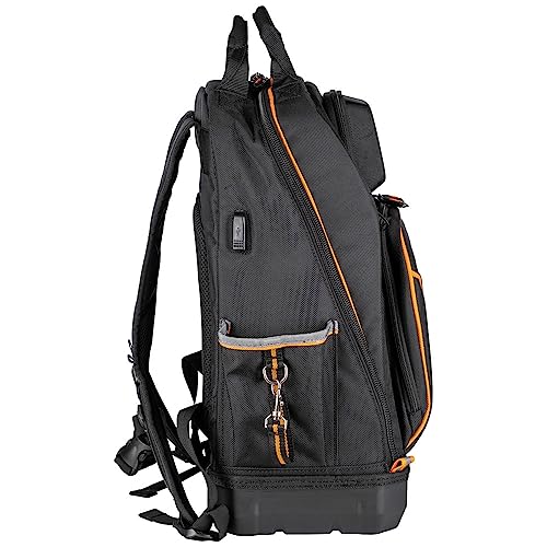 Klein Tools 62800BP Backpack Tool Bag, 40 Pockets, Black/Orange - style: Full-Size