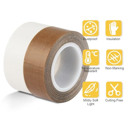 Meking LED Strip Diffuser Tape 2 PCS 0.78 in x 32.8 ft Light Diffuser Tape - color: White&Brown