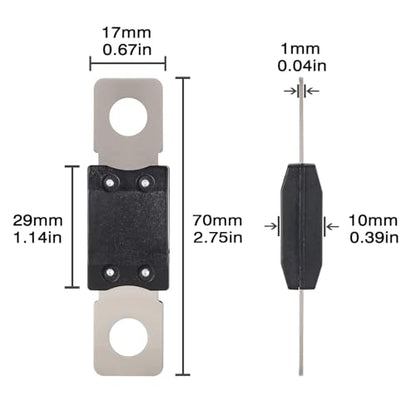 VEXUNGA Mega Fuse 450A MEGA/AMG/ANM Screw Fuse 450 Amp 450Amp High Current Strip Bolt-on Fuses for Cars (Pack of 2pcs) - style: 450A