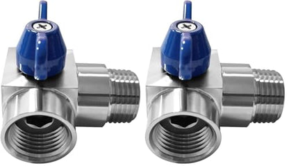 Beduan 3/8” NPT Mini Ball Valve Male to Female Stainless steel 90 Degree Street Elbow Shut Off Valve (Pack of 2) - size: 3/8 NPT (Pack of 2)
