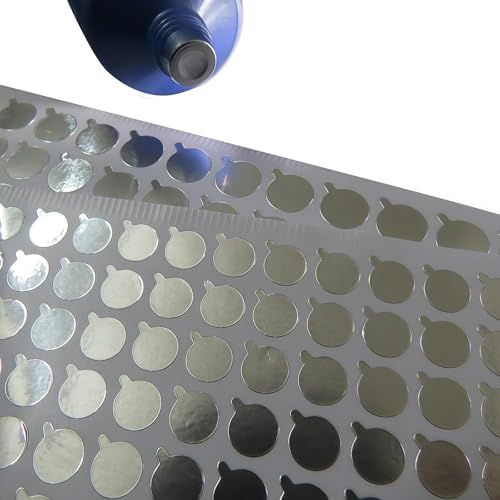 360Pcs/6 Sheets 15mm Aluminum Sticker Lids Foil Film Tapes Seal Stickers Essential Oil Bottle Stickers for Toothpaste Soft Tube Facial Clean Lotion Bottles