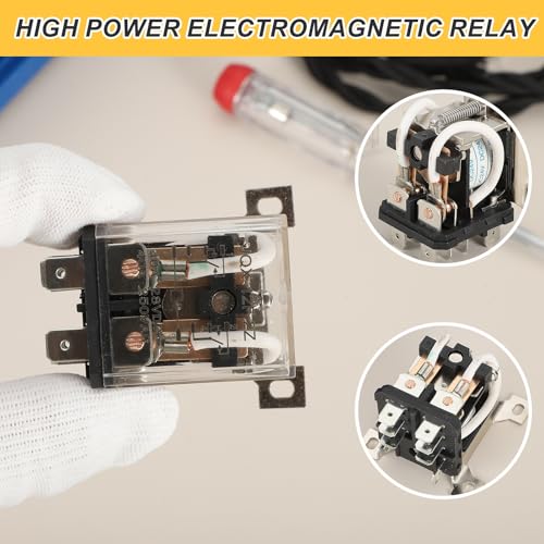 Generic AC220V 30A Electromagnetic Relay, High Power Relay DPDT 2NO 2NC 8 Terminals Din Rail Mounting