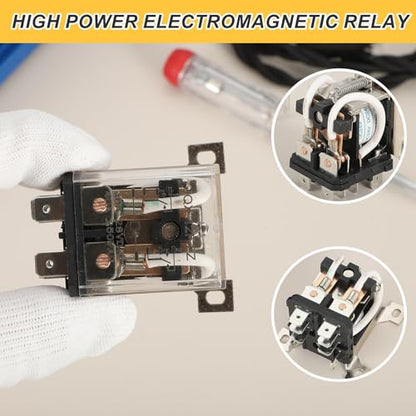 Generic AC220V 30A Electromagnetic Relay, High Power Relay DPDT 2NO 2NC 8 Terminals Din Rail Mounting