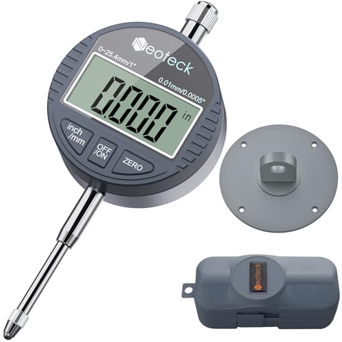 Neoteck 1"/25.4mm Digital Dial Indicator 0.0005"/0.01mm Dial Test Indicator - color: Silver Gray, size: 0-1''/0.0005''