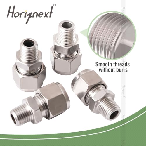 1/2 Compression Fitting, Stainless Steel 304 Tube Fittings,5 Pcs - size: NPT1/2-1/2" O.D.5pcs