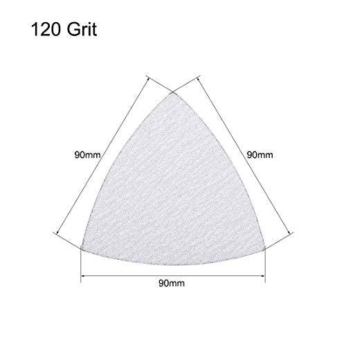 uxcell Triangle Detail Sander Sandpaper Hook and Loop 3-1/2 Inch Sanding Pad White Abrasive 120 Grit 12 Pcs - style: 120 Grit