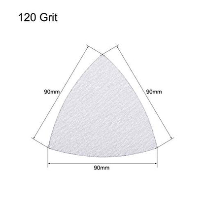 uxcell Triangle Detail Sander Sandpaper Hook and Loop 3-1/2 Inch Sanding Pad White Abrasive 120 Grit 12 Pcs - style: 120 Grit