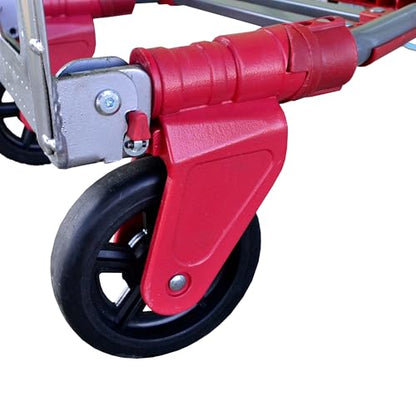 Milwaukee Hand Trucks 73333 Fold-Up Convertible Hand Truck, 4-Piece Frame, Compact Storage, 300 lb Capacity, Red