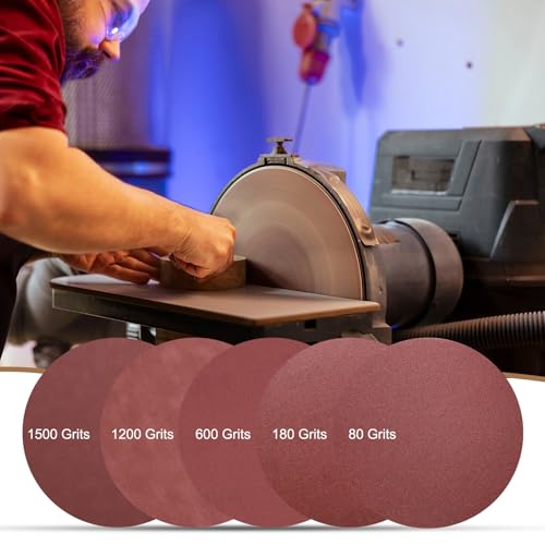 uxcell 8pcs 12-Inch PSA Sanding Discs, 2000 Grits Aluminum Oxide Self Adhesive Stick Back Sandpapers, No-Hole Round Wet/Dry Sander Papers, Sand Auto Car Paint, Wood, Metal - size: 2000 Grits