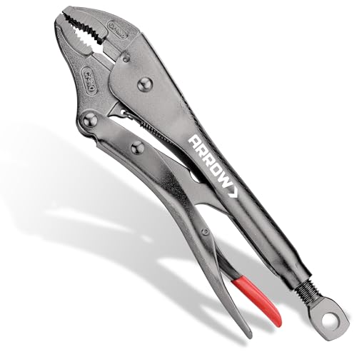 ARROW 10" Curved Jaw Locking Pliers with Screw Extractor - size: 10 inch