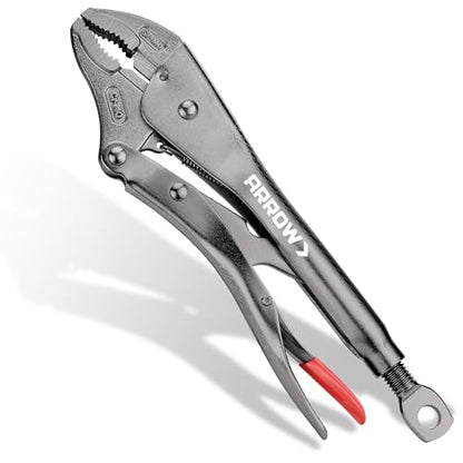 ARROW 10" Curved Jaw Locking Pliers with Screw Extractor - size: 10 inch