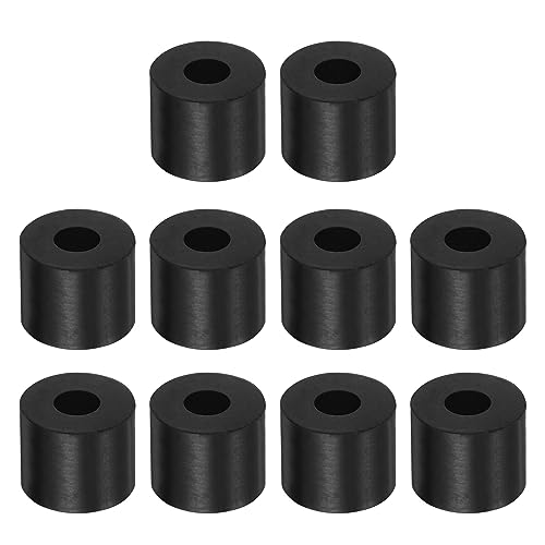 HARFINGTON 8pcs Rubber Spacer 1 Inch OD 0.4 Inch ID 0.87 Inch Thick Neoprene Round Anti Vibration Isolation Pads Isolator Rubber Washers Bushings for Home Cars Boat Accessories, Black - size: 10mm x 25mm x 22mm