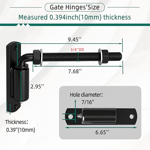3/4" J Bolt Gate Hinge Heavy Duty Bolt Industrial for Large Heavy Driveway