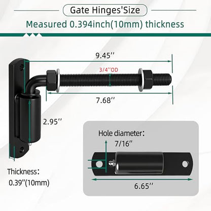 3/4" J Bolt Gate Hinge Heavy Duty Bolt Industrial for Large Heavy Driveway
