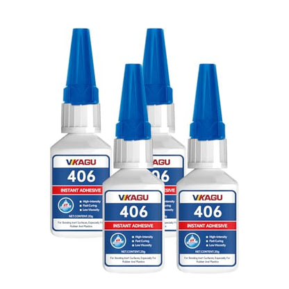 406 Super Bonder Clear Instant Adhesive for Plastics and Rubbers 20g 4 Pack - size: 406, style: 4 Pack