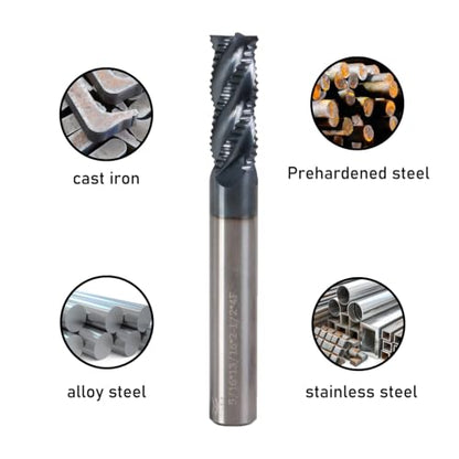 5/16" 4 Flute Roughing End Mill AlTiN Coated Carbide, 1Pcs - size: 5/16 in