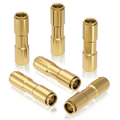 CheeMuii 6PCS 1/4" Brass DOT Air Line Fittings DOT Brass Straight Union - size: 1/4IN-6PCS