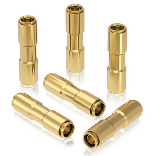 CheeMuii 6PCS 1/4" Brass DOT Air Line Fittings DOT Brass Straight Union - size: 1/4IN-6PCS