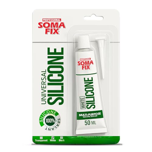 White Silicone Caulk (No Gun Needed) Flexible & Waterproof Caulking Tube - color: White