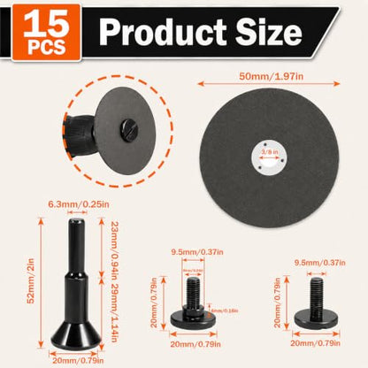 15 Pack 2 Inch Die Grinder Cut Off Wheel,3/8in Hole