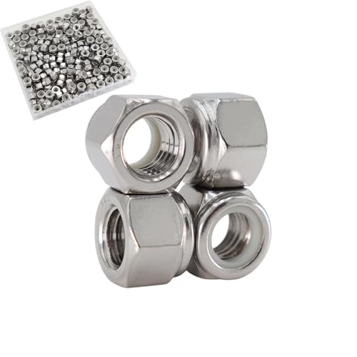 #8-32 Lock Nut, 200Pcs 304 Stainless Steel Nylock Insert Locking Nuts - size: #8-32（200 pcs）