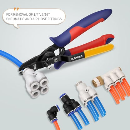 PLANEKO Air Line Removal Tool for 1/4" 5/16" Pneumatic Hose Removing - size: 1/4", 5/16"