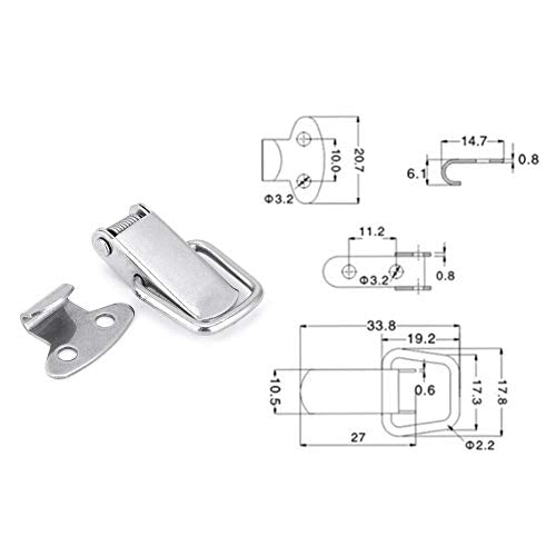 10PCS Stainless Steel Spring Loaded Toggle Latch Clips for Cabinet