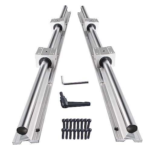SBR20-1000mm Linear Rail Linear Rails and Bearings Kit 2Pcs SBR20 1000mm Long Fully Supported Shaft Guide with 4Pcs SBR20UU Linear Bearing Slide Block Linear Guide for CNC Equipments - size: 1000mm, style: SBR20 Linear Rail