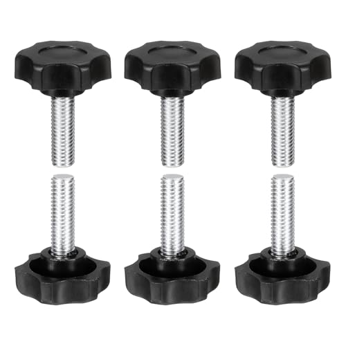 HARFINGTON 6Pcs Star Knob Handle M8 x 25mm Male Thread Metric Carbon Steel - size: M8 x 25mm