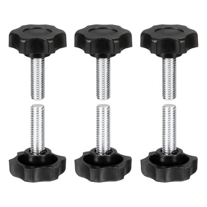 HARFINGTON 6Pcs Star Knob Handle M8 x 25mm Male Thread Metric Carbon Steel - size: M8 x 25mm