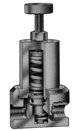 FPR Series 1/2" PVC Fluid Pressure Regulator, 5-100PSIG Range, Vacuum-150PSIG Upstream, FNPT