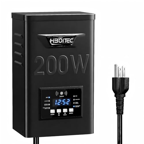 HIBOITEC 200W Low Voltage Landscape Transformer with Photocell Sensor Timer - size: 200W