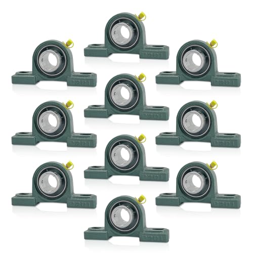 10Pcs UCP201-8 Pillow Block Bearing with 1/2" Bore Mounted Pillow Block Bearings Chrome Steel Bearings Self-Alignment - size: UCP201-8-10pcs