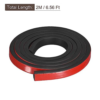 uxcell Adhesive Rubber Strips, 0.8" W x 3/8" T x 6'L Solid Neoprene Rubber Sheet Rolls with Adhesive Backing for DIY Gaskets Seals Pads Crafts - size: 0.8"W x 3/8"T x 6'L