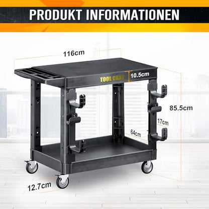 Flat Top Utility Cart, 600LBS Capacity Heavy Duty Flat - color: Black