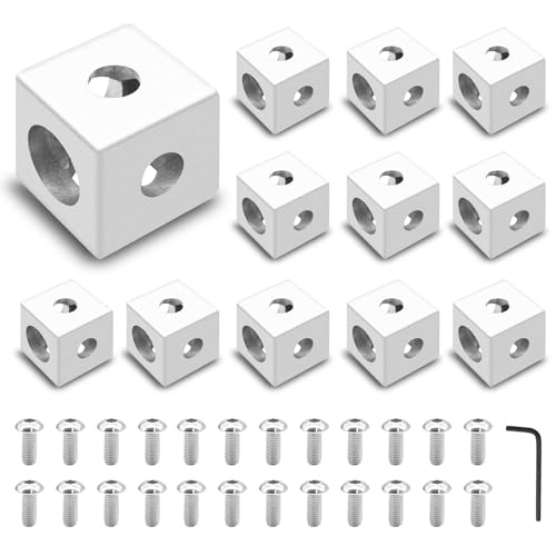 12pcs 2020 3-Way Corner Cube 2020 Extrusion Hardware Silver - color: Silver, size: 20-Corner Cube