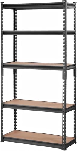 GarveeTech Heavy Duty Garage Shelving Unit, 30 in L x 12 in D x 60 in H Adjustable Storage Shelves, 2000 LBS Load Capacity, Durable Metal Shelves for Garage Organization, Basement, Workshop - color: Black, size: 30 in L x 12 in D x 60 in H