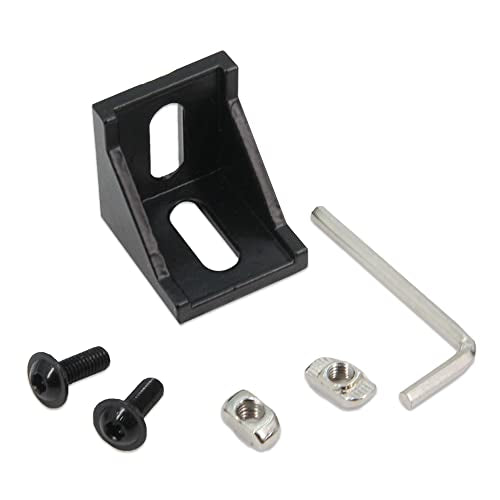 10PCS Extruded Aluminum Profile 4040 Corner Bracket Right Angle with Screws for 8mm Slot Aluminum Extrusion Profile 4040 Series (4040-Black-10 with Screws) - style: 4040-Black-10 with screws